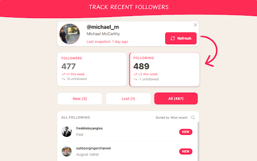 TikTok Recent Follower Tracker screenshot 1