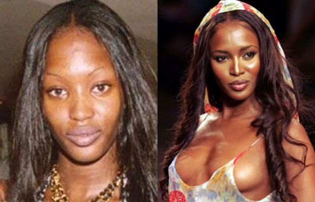 Ünlü Modellerin Makyajsız Halleri - Naomi Campbell