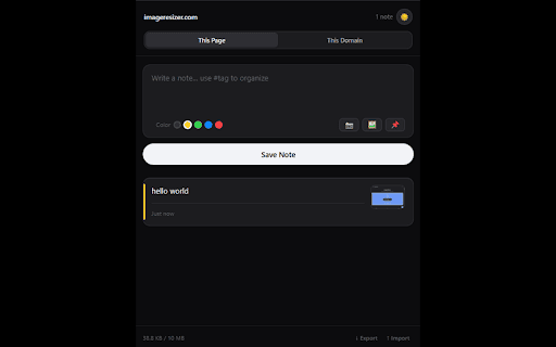 Page Notes screenshot 3