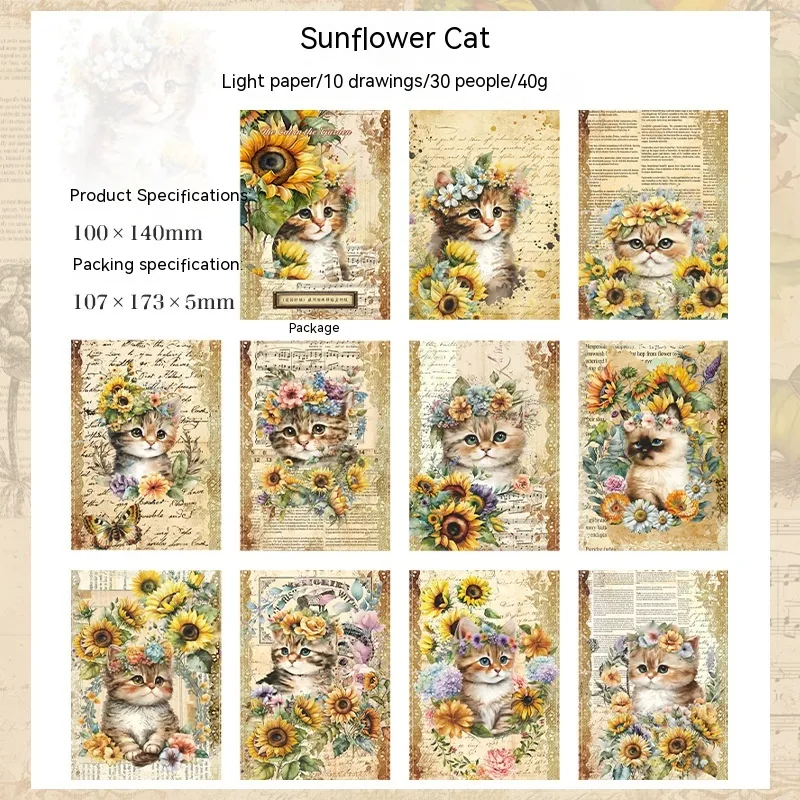 Create a charming garden with the Beautiful Day Material Paper Garden Cat Series Retro Cat. Perfect for crafts and artis