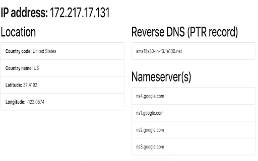 Retrieve IP and DNS information