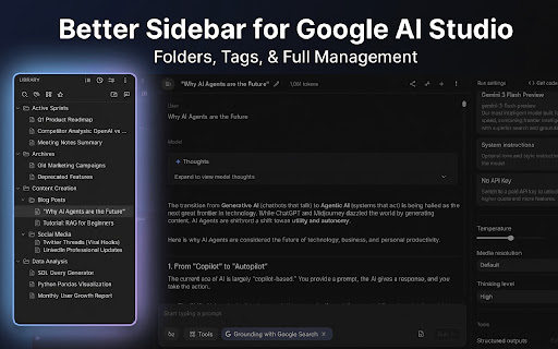 Better Sidebar for Gemini & AI Studio