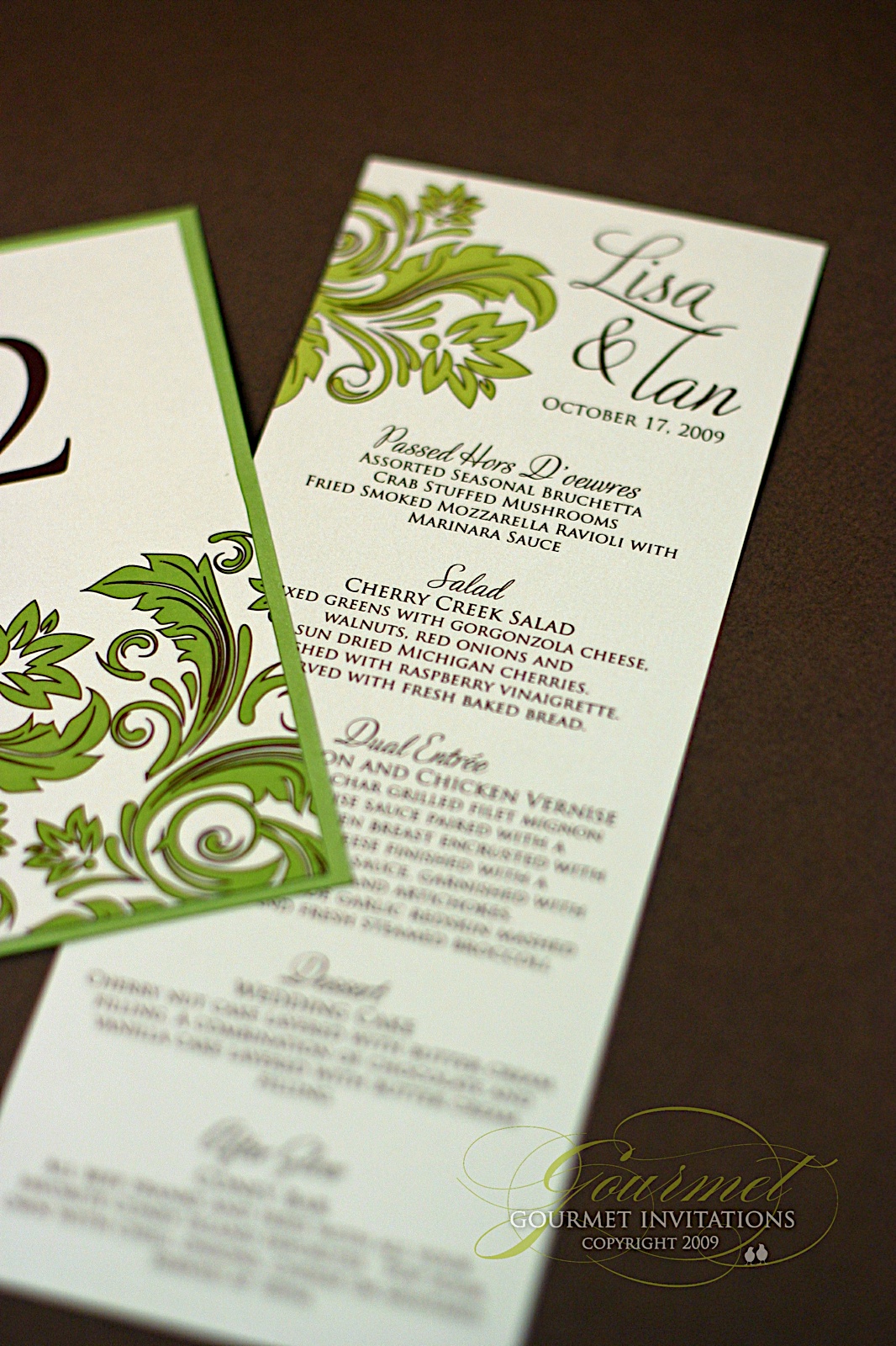 Lisas Green Damask Wedding