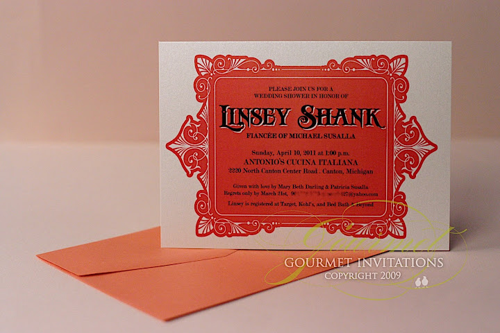 red wedding shower invitations, vintage shower invitations, vintage wedding shower