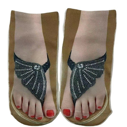 Title 15, Womens Fashion Simple Flip-flop Print Socks