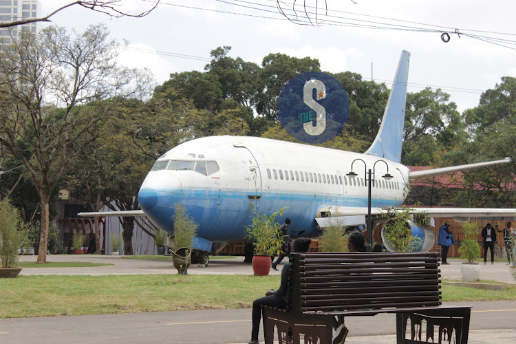 An aeroplane model placed at the center of the revamped Uhuru Park on September 11, 2023.