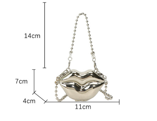 Title 1, Personalized Lip Shape Shiny Shoulder Bag, a st...