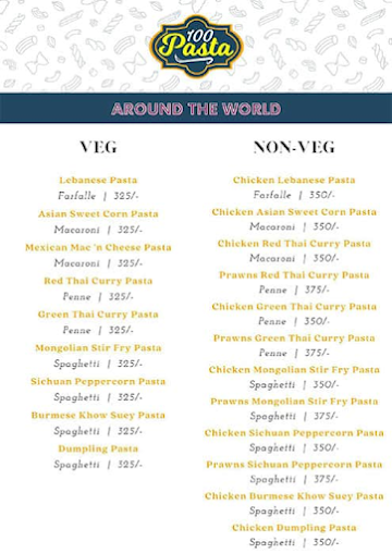 100 Pasta menu 