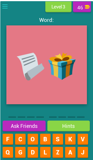 Android application Guess The  question screenshort