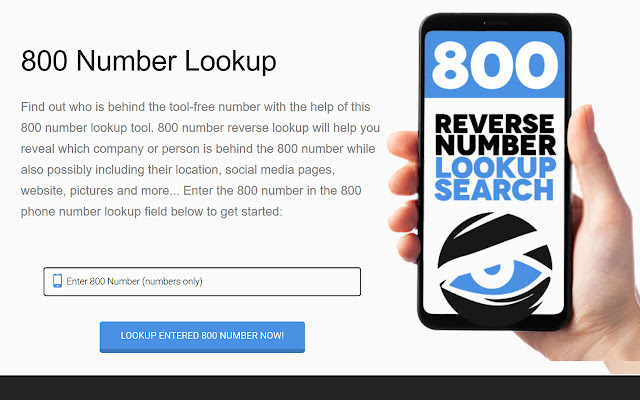 800 Number Lookup chrome extension