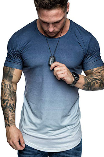 Title 5, Gradient stitching mens T-shirt. Experience mo...