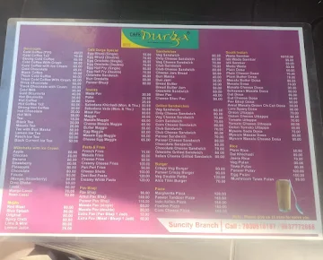 Cafe Durga menu 