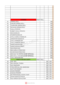 Zyka Hindustani menu 2