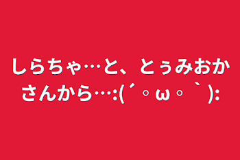 しらちゃ…と、とぅみおかさんから…:(´◦ω◦｀):