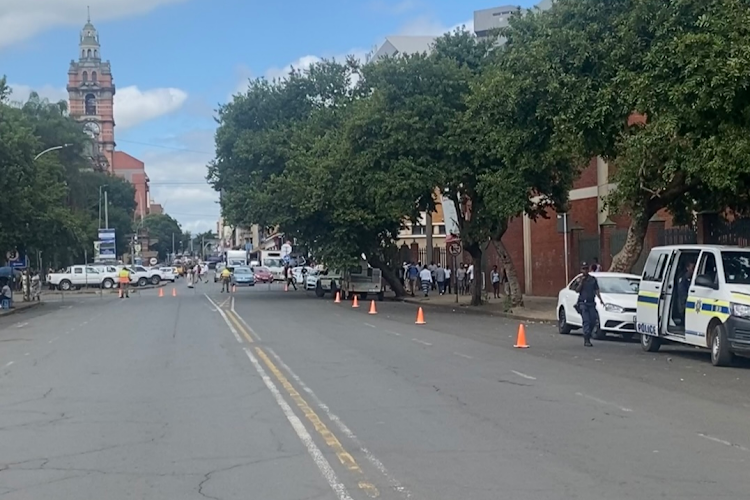 Church Street in Pietermaritzburg outside the high court, where former president Jacob Zuma is due to appear.