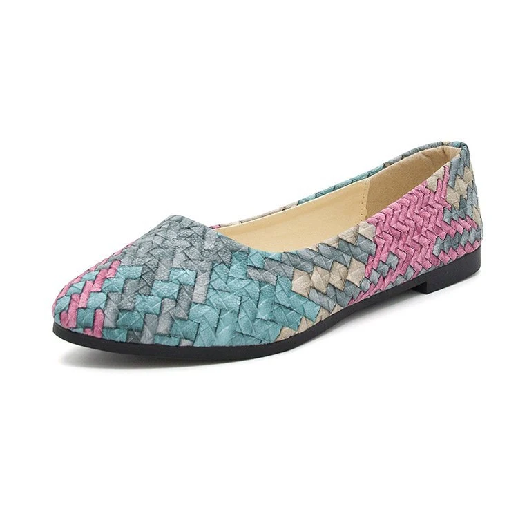 Chaussures d'été style Wanwan pour femmes, plates et basses, chaussures de grand-mère, escarpins rouges, chaussures paresseuses à enfiler pour femmes