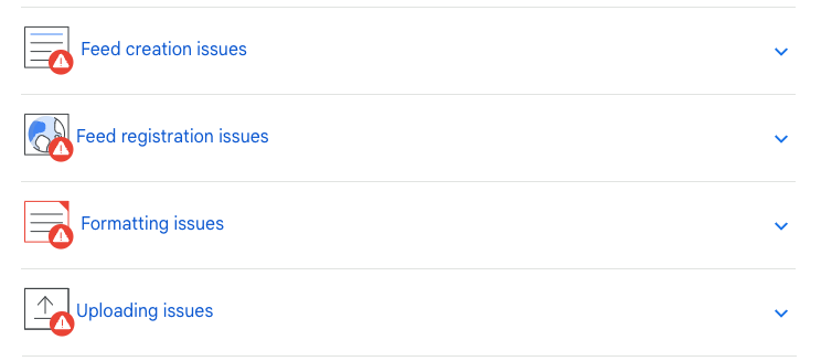 Common issues with feeds to Google.