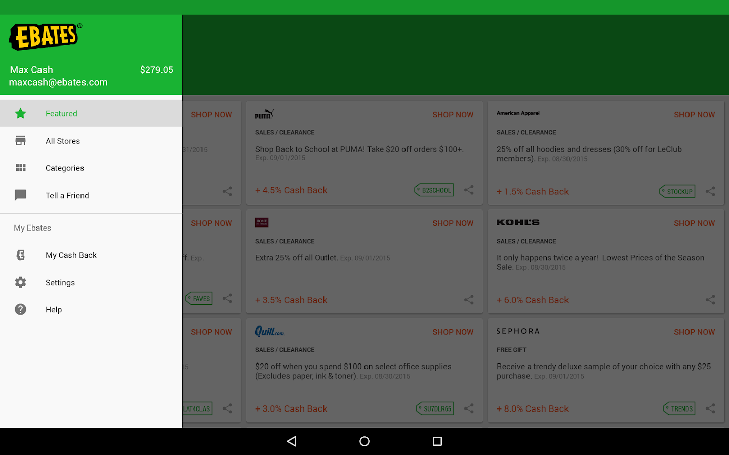 Ebates: Cash Back amp; Coupon App  Android Apps on Google Play