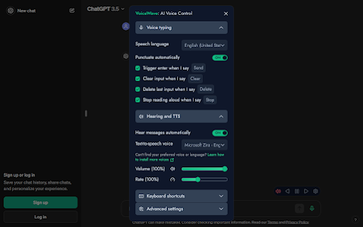 VoiceWave: Voice mode for ChatGPT, DeepSeek, and other AI chatbots