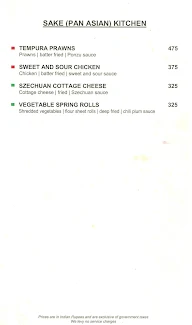 Tangerine - The Zuri White Sands Resort menu 1