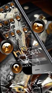 Gun Broken Glass Screen Military Gravity Theme(圖3)-速報App