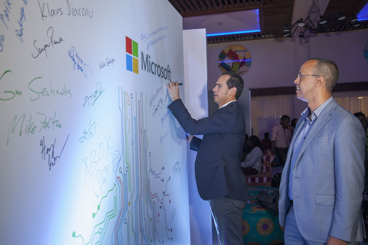 Microsoft EA country manager Sebuh Haileul and Microsoft Middle East and Africa COO and CMO Jaime Galviz