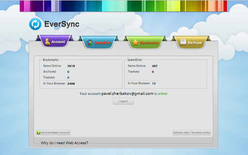 EverSync - Sync bookmarks, backup favorites