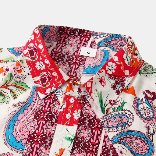 Title 7, Mens casual short sleeve floral shirt, a styli...