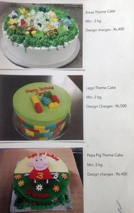 Carnival Cakes & Breads menu 