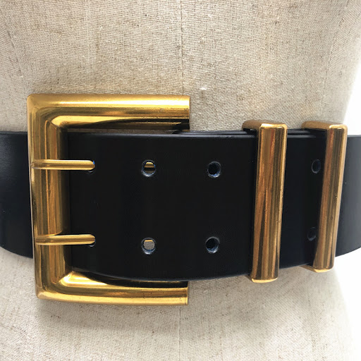 Title 1, Leather pin buckle girdle ultra-wide two-layer ...