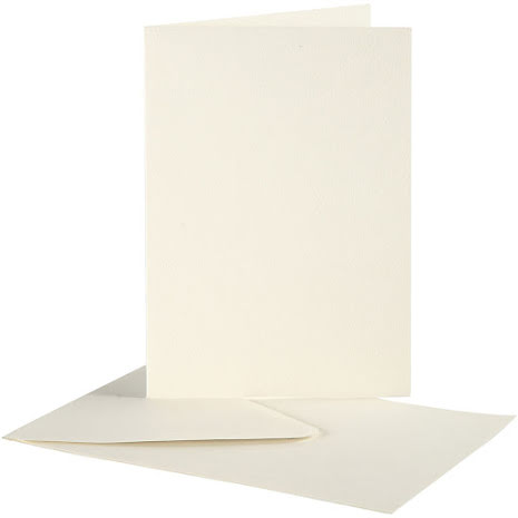 Brevkort 10,5x15 cm med kuvert 10 set - Off-White