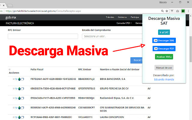 Facturas Masivas XML CFDI SAT México