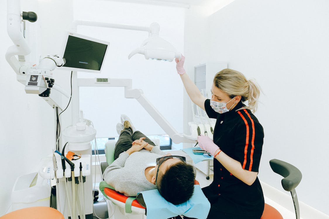 Free Man Having Dental Check-up Stock Photo