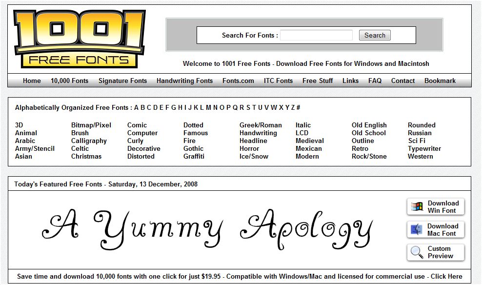 Stylish Calligraphy Font 1001 Free Fonts