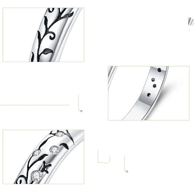 Bague vintage en argent sterling S925, un bijou élégant pour femme avec un design de vigne intemporel, cadeau idéal et à porter au quotidien.