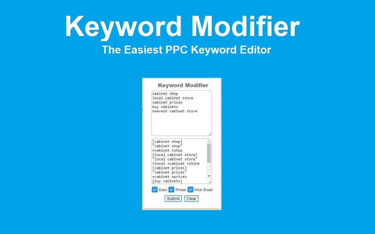 Keyword Modifier Preview image 2