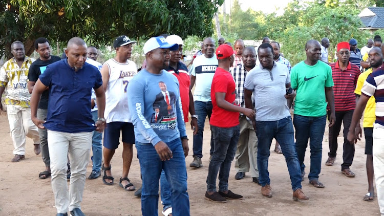 Pamoja African Alliance Party candidates after a meeting in Watamu Kilifi county before they addressed a press conference regarding their exit from Azimio coalition