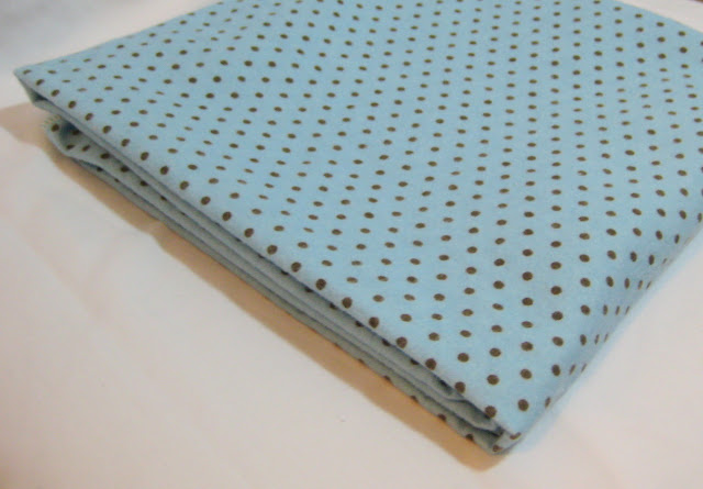 Swaddling Blanket- Blue and Brown Dot