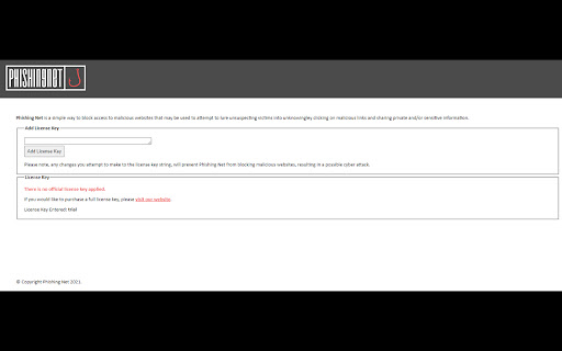 Phishing Net - Blocking Malicious Websites