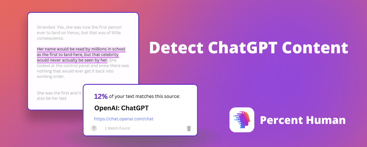 Percent Human: Detect ChatGPT AI Content Preview image 1