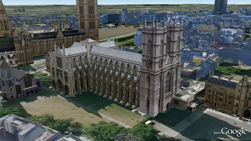 Royal Wedding Procession Route in 3D Google Earth