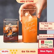 Cốc Vuông Thủy Tinh Trong Suốt Chịu Nhiêt Milk Tea Ly Thủy Tinh Uống Nước Sinh Tố Chịu Nhiệt Dễ Thương Cute