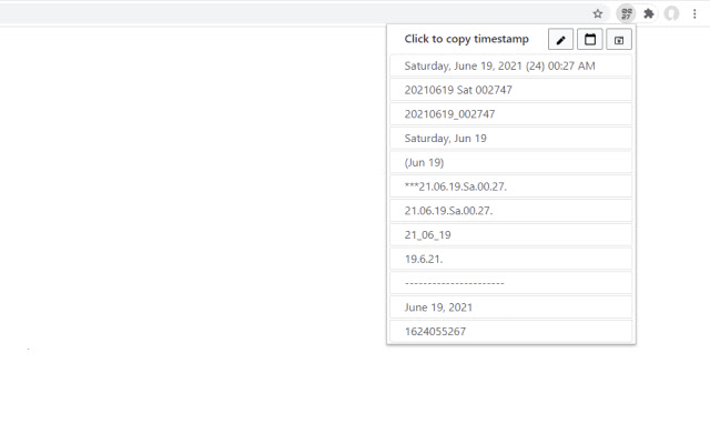 Timestamp chrome extension