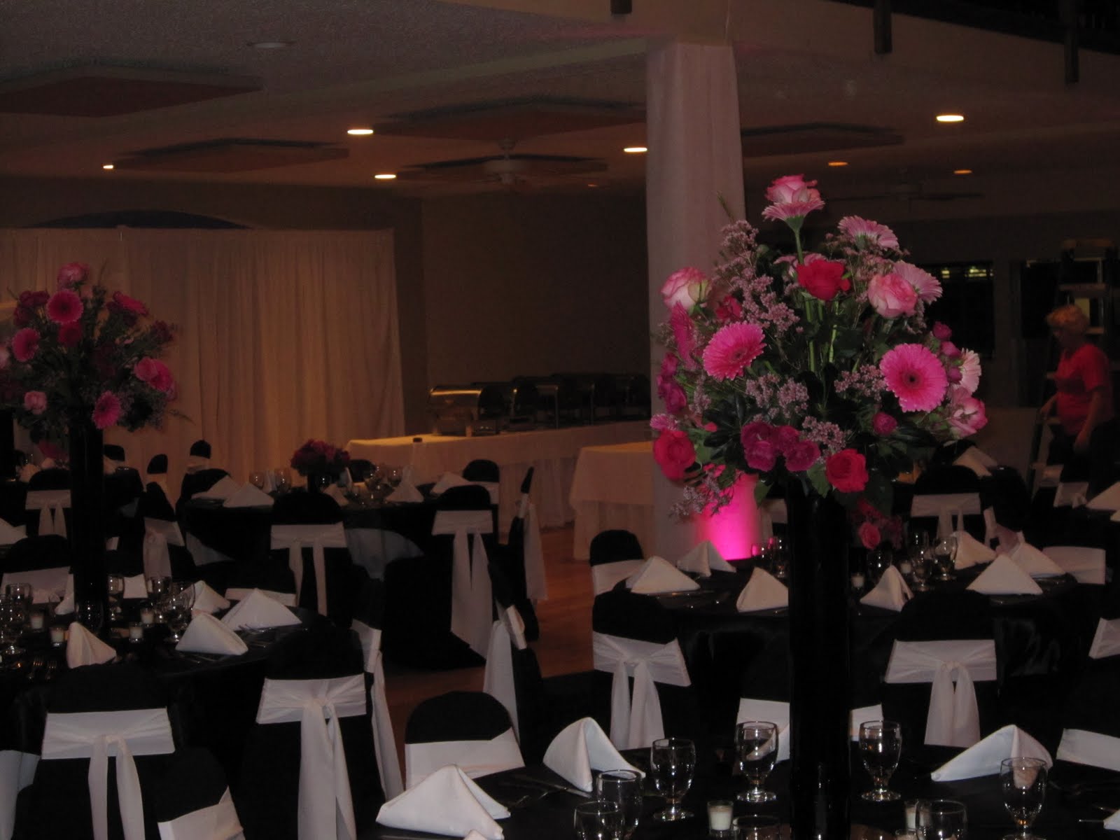 hot pink black wedding