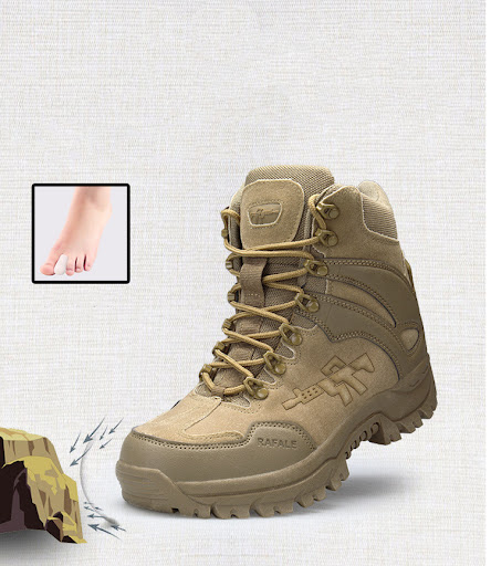 Title 4, Large Size High Top Outdoor Combat Boots for ca...