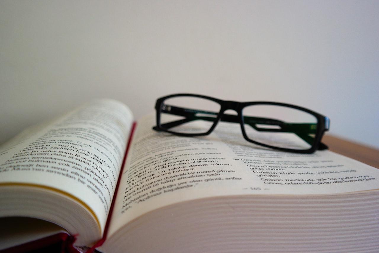 Glasses on a book