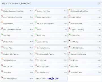 Chemeenz Restaurant menu 