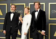 Joaquin Phoenix, winner of Best Actor for 'Joker', Renée Zellweger, winner of Best Actress for 'Judy', and Brad Pitt, winner of Best Supporting Actor for 'Once Upon a Time ... in Hollywood' show off their Oscars.