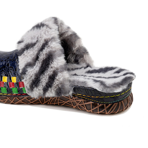 Title 3, Autumn and Winter New Hairy Slippers Flat Botto...