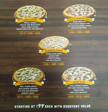 Domino's Pizza menu 